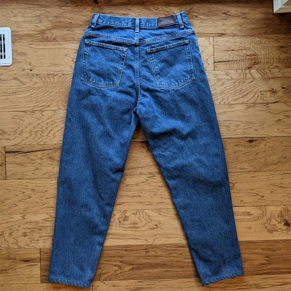 L.L. Bean Vintage 100% Cotton High Rise Relaxed Straight Rich Blue Jeans 28 10 4 - Picture 2 of 10